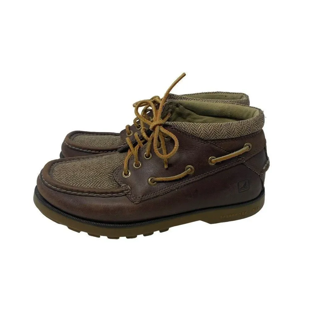 ‎Men’s Sperry leather Chukka boot Tweed Brown Sz 8 Rare